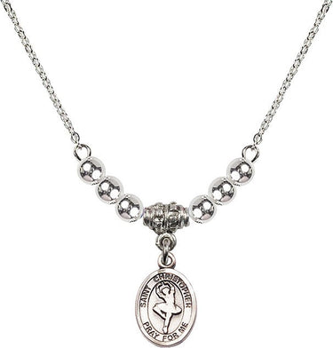 St. Christopher Dance Crystal Necklace | 1/2 inch | 4mm Beads | N22-9143
