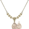 Saint Christopher Cross Crystal Necklace | 1/2 inch | 4mm Beads   14kt Gold Filled