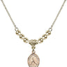 Saint Christopher Crystal Necklace | 1/2 inch | 4mm Beads   14kt Gold Filled