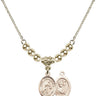 Saint Christopher Crystal Necklace | 1/2 inch | 4mm Beads   14kt Gold Filled