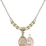 Saint Christopher Crystal Necklace | 1/2 inch | 4mm Beads   14kt Gold Filled