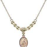 Saint Sebastian Crystal Necklace | 1/2 inch | 4mm Beads   14kt Gold Filled