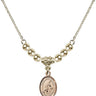 Saint Sebastian Crystal Necklace | 1/2 inch | 4mm Beads   14kt Gold Filled