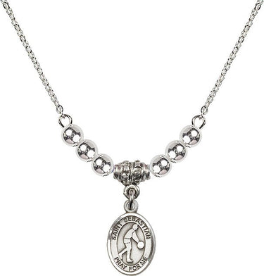 Collar de cristal de baloncesto de San Sebastián | 1/2 pulgada | Cuentas de 4 mm | N22-9163
