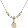 Saint Sebastian Crystal Necklace | 1/2 inch | 4mm Beads   14kt Gold Filled