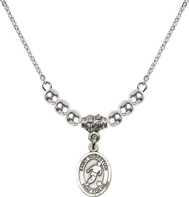 Collar de cristal de fútbol de San Sebastián | 1/2 pulgada | Cuentas de 4 mm | N22-9164