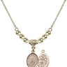 Saint Sebastian Crystal Necklace | 1/2 inch | 4mm Beads   14kt Gold Filled
