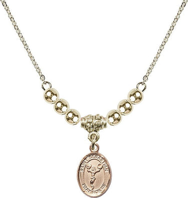 St. Sebastian Cheerleading Crystal Necklace | 1/2 inch | 4mm Beads | N22-9170
