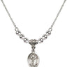 Saint Sebastian Crystal Necklace | 1/2 inch | 4mm Beads   Sterling Silver