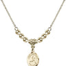 Saint Sebastian Crystal Necklace | 1/2 inch | 4mm Beads   14kt Gold Filled