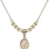 Saint Sebastian Crystal Necklace | 1/2 inch | 4mm Beads   14kt Gold Filled