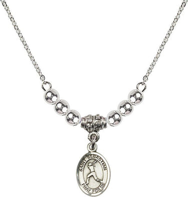 Collar de cristal de softbol de San Sebastián | 1/2 pulgada | Cuentas de 4 mm