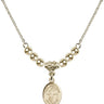 Saint Sebastian Crystal Necklace | 1/2 inch | 4mm Beads   14kt Gold Filled