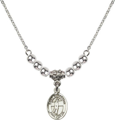 Collar de cristal de voleibol de San Sebastián | 1/2 pulgada | Cuentas de 4 mm