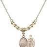 Saint Sebastian Crystal Necklace | 1/2 inch | 4mm Beads   14kt Gold Filled