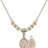 Saint Sebastian Crystal Necklace | 1/2 inch | 4mm Beads   14kt Gold Filled