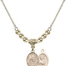 Saint Christopher Crystal Necklace | 1/2 inch | 4mm Beads   14kt Gold Filled
