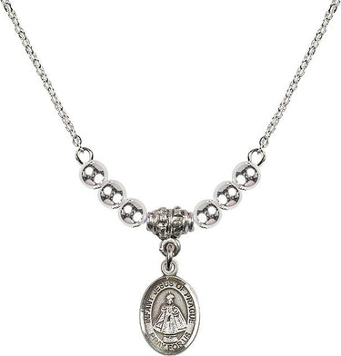 Collar de cristal del Niño Jesús de Praga | 1/2 pulgada | Cuentas de 4 mm | N22-9207
