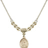 Saint Isaac Jogues Crystal Necklace | 1/2 inch | 4mm Beads   14kt Gold Filled