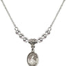 Saint Gertrude of Nivelles Crystal Necklace | 1/2 inch | 4mm Beads   Sterling Silver