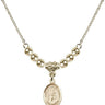 Cross Crystal Necklace | 1/2 inch | 4mm Beads   14kt Gold Filled