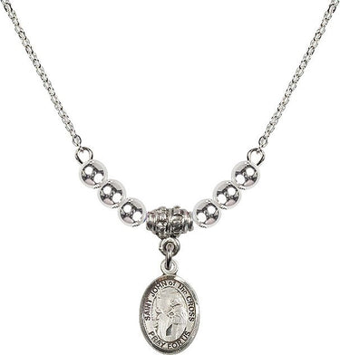 Collar de cruz de cristal | San Juan | 1/2 pulgada | Cuentas de 4 mm