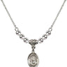 Saint Rebecca Crystal Necklace | 1/2 inch | 4mm Beads   Sterling Silver