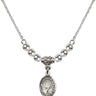 Saint John Baptist de la Salle Crystal Necklace | 1/2 inch | 4mm Beads   Sterling Silver