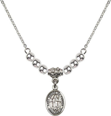 Collar de cristal de San Isidro Labrador | 1/2 pulgada | Cuentas de 4 mm | N22-9276