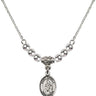 Saint Angela Merici Crystal Necklace | 1/2 inch | 4mm Beads   Sterling Silver