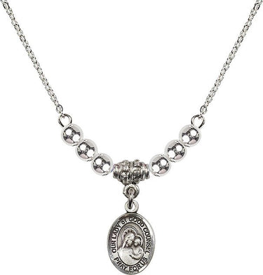 Collar de cristal de Nuestra Señora del Buen Consejo | 1/2 pulgada | Cuentas de 4 mm | N22-9287