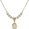 Our Lady of Lourdes Crystal Necklace | 1/2 inch | 4mm Beads   14kt Gold Filled