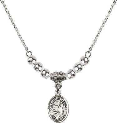 Collar de cristal de Nuestra Señora de Lourdes | 1,27 cm | Cuentas de 4 mm | N22-9288