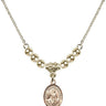 Saint Anthony of Egypt Crystal Necklace | 1/2 inch | 4mm Beads   14kt Gold Filled