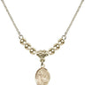 Cross Crystal Necklace | 1/2 inch | 4mm Beads   14kt Gold Filled