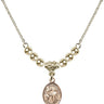 Saint Columbanus Crystal Necklace | 1/2 inch | 4mm Beads   14kt Gold Filled