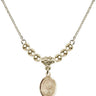 Saint Gianna Beretta Molla Crystal Necklace | 1/2 inch | 4mm Beads   14kt Gold Filled