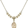 Saint Rene Goupil Crystal Necklace | 1/2 inch | 4mm Beads   14kt Gold Filled