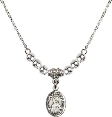 Collar de cristal Inmaculado Corazón de María | 1/2 pulgada | Cuentas de 4 mm