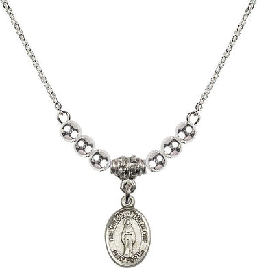 Virgin of the Globe Crystal Necklace | 1/2 inch | 4mm Beads | N22-9345