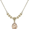 Saint Dunstan Crystal Necklace | 1/2 inch | 4mm Beads   14kt Gold Filled