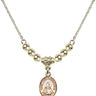 Saint John Chrysostom Crystal Necklace | 1/2 inch | 4mm Beads   14kt Gold Filled