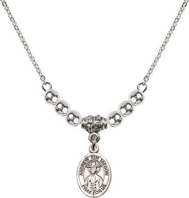 Collar de Cristal San Andrés Kim Taegon | 1/2 pulgada | Cuentas de 4 mm | N22-9373