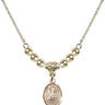 Saint Honorius of Amiens Crystal Necklace | 1/2 inch | 4mm Beads   14kt Gold Filled