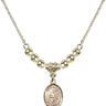 Saint Uriel the Archangel Crystal Necklace | 1/2 inch | 4mm Beads   14kt Gold Filled