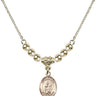 Saint Drogo Crystal Necklace | 1/2 inch | 4mm Beads   14kt Gold Filled