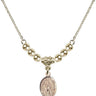 Our Lady of Assumption Crystal Necklace | 1/2 inch | 4mm Beads   14kt Gold Filled