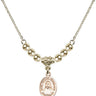 Saint Pauline Visintainer Crystal Necklace | 1/2 inch | 4mm Beads   14kt Gold Filled