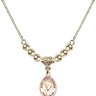 Saint Peter Canisius Crystal Necklace | 1/2 inch | 4mm Beads   14kt Gold Filled