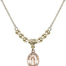 Saint Columbkille Crystal Necklace | 1/2 inch | 4mm Beads   14kt Gold Filled